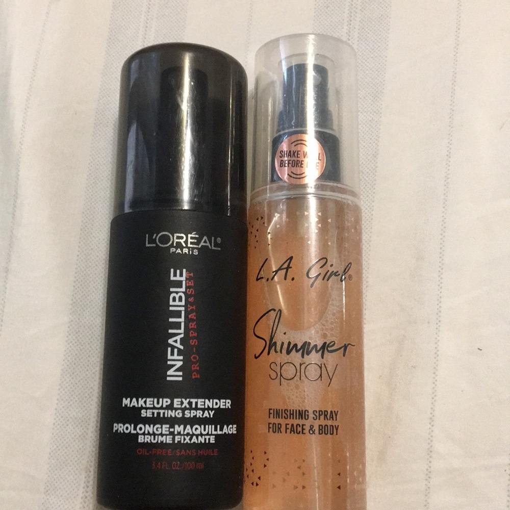 La Girl Shimmer Spray and L’Oréal Infallible